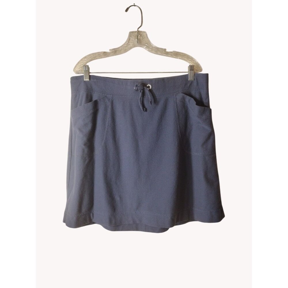 Merona Skirt Large Pockets Tie Waist Slate Blue Golf Gardening Coastal Vacation